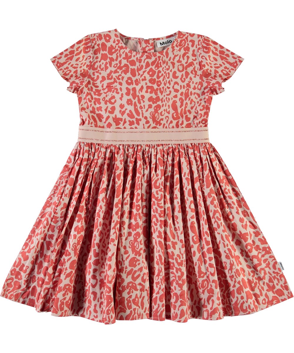 Candy - Rose Leopard - Öko rosa und rotes Leopardkleid