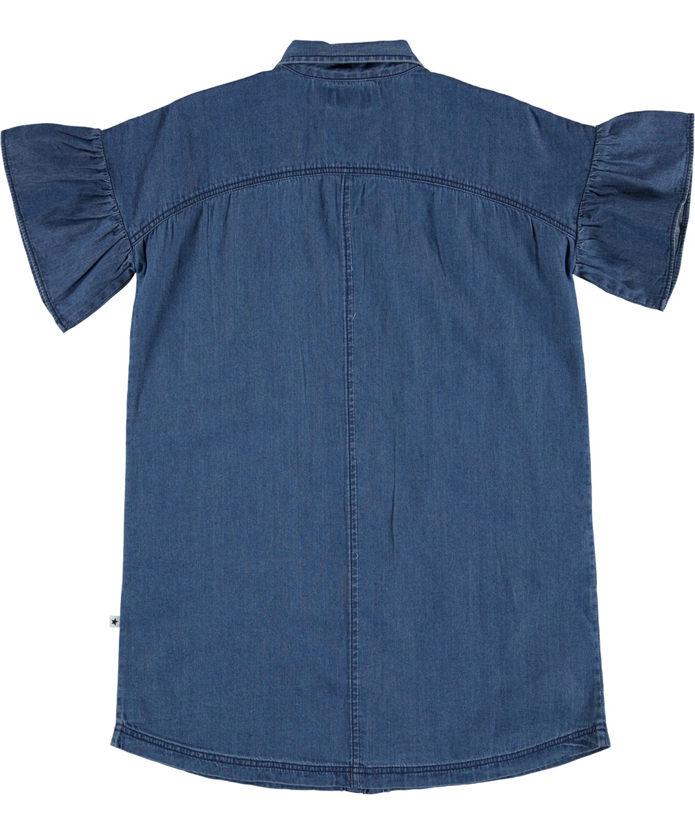 Carey - Washed Indigo - Blaues Denim Hemdkleid