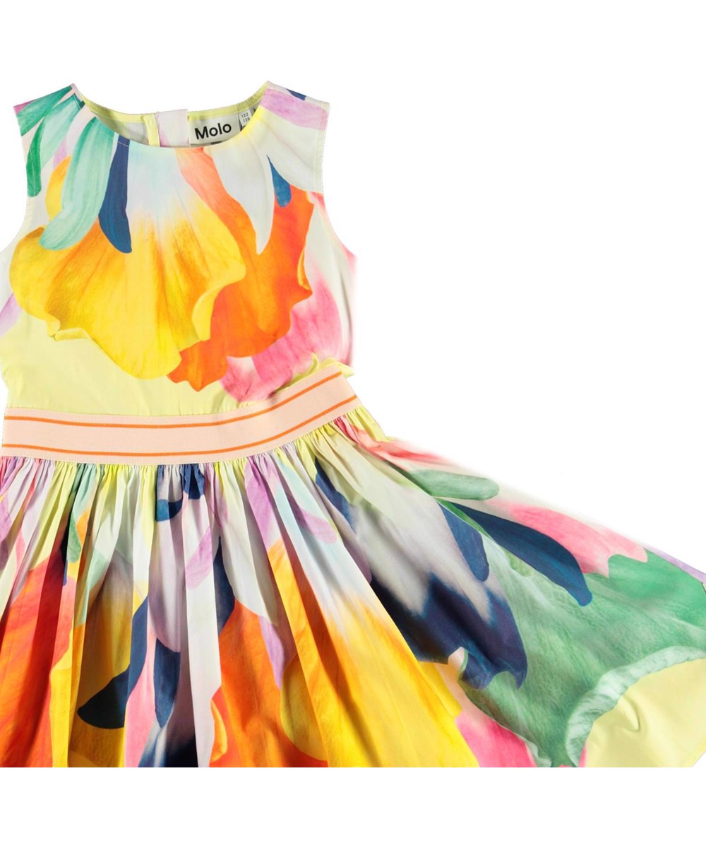 Carli - Colourful Joy - Organisches gelbes Kleid mit Blumendruck