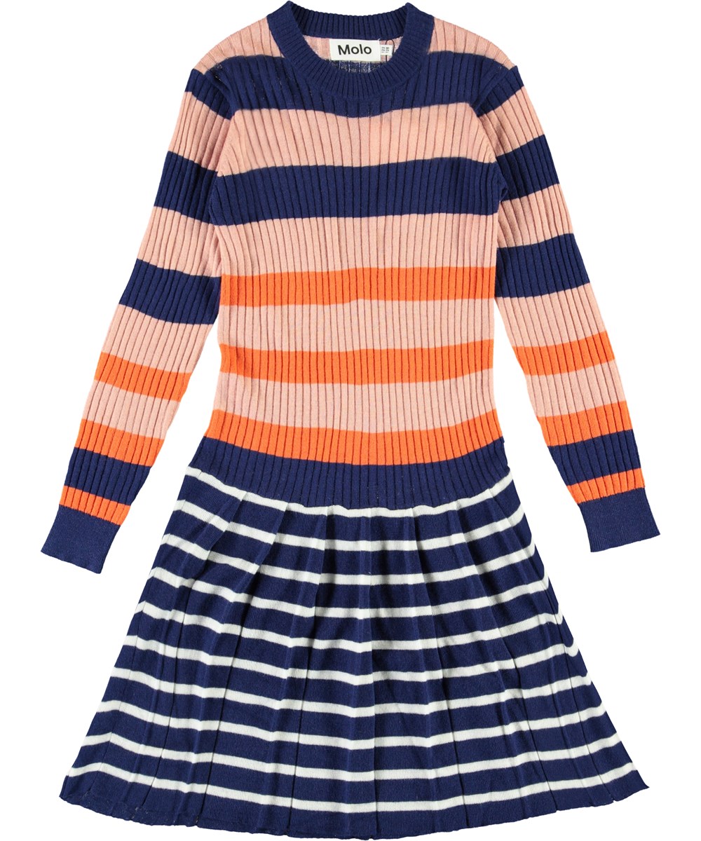 Carlin - Faded Stripe - Gestreiftes Strickkleid