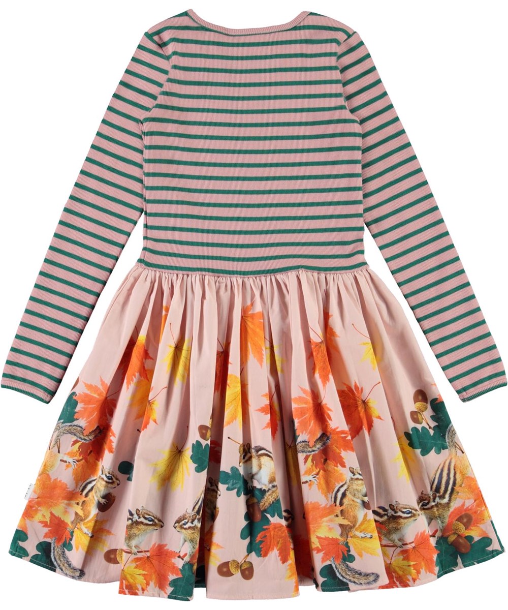 Casie - Chipmunks - Öko-Kleid mit gestreiftem Oberteil und Eichhörnchen