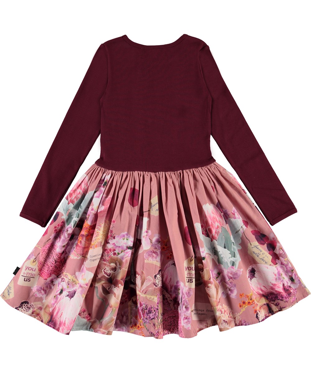 Casie - Greetings - Öko-Kleid mit Druck von Blumen-Grüßen