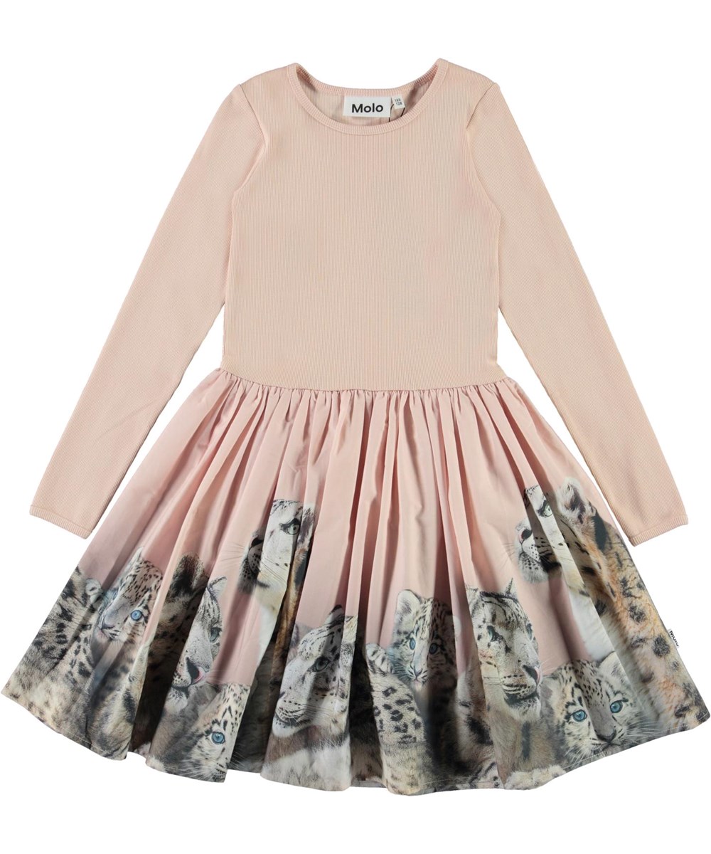 Casie - Snow Leopards - Öko rosa Kleid Schneeleoparden