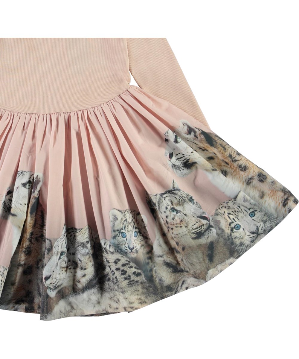 Casie - Snow Leopards - Öko rosa Kleid Schneeleoparden