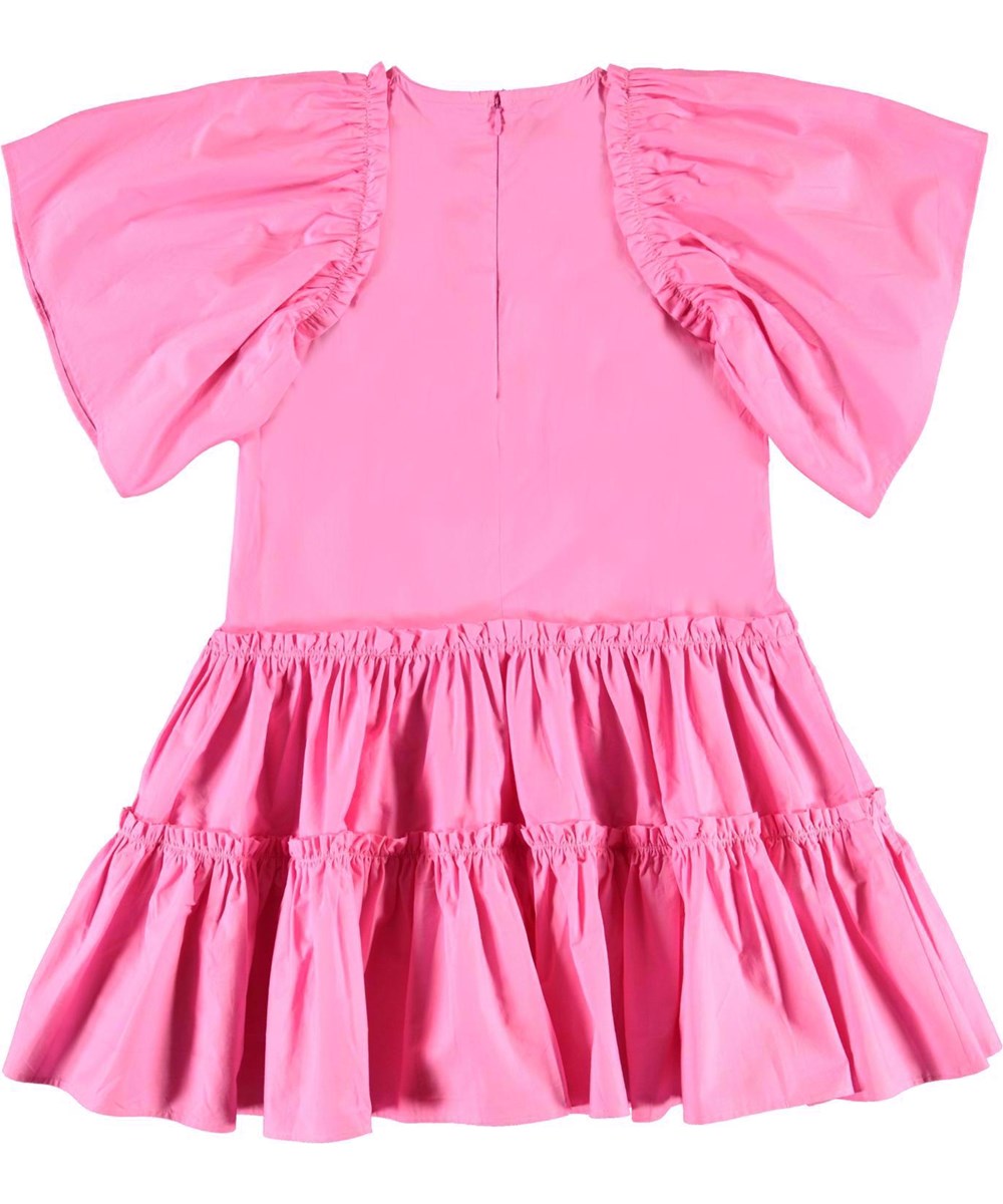 Cat - Bubblegum - Kleid aus Öko-Popeline in Rosa mit Puffärmeln