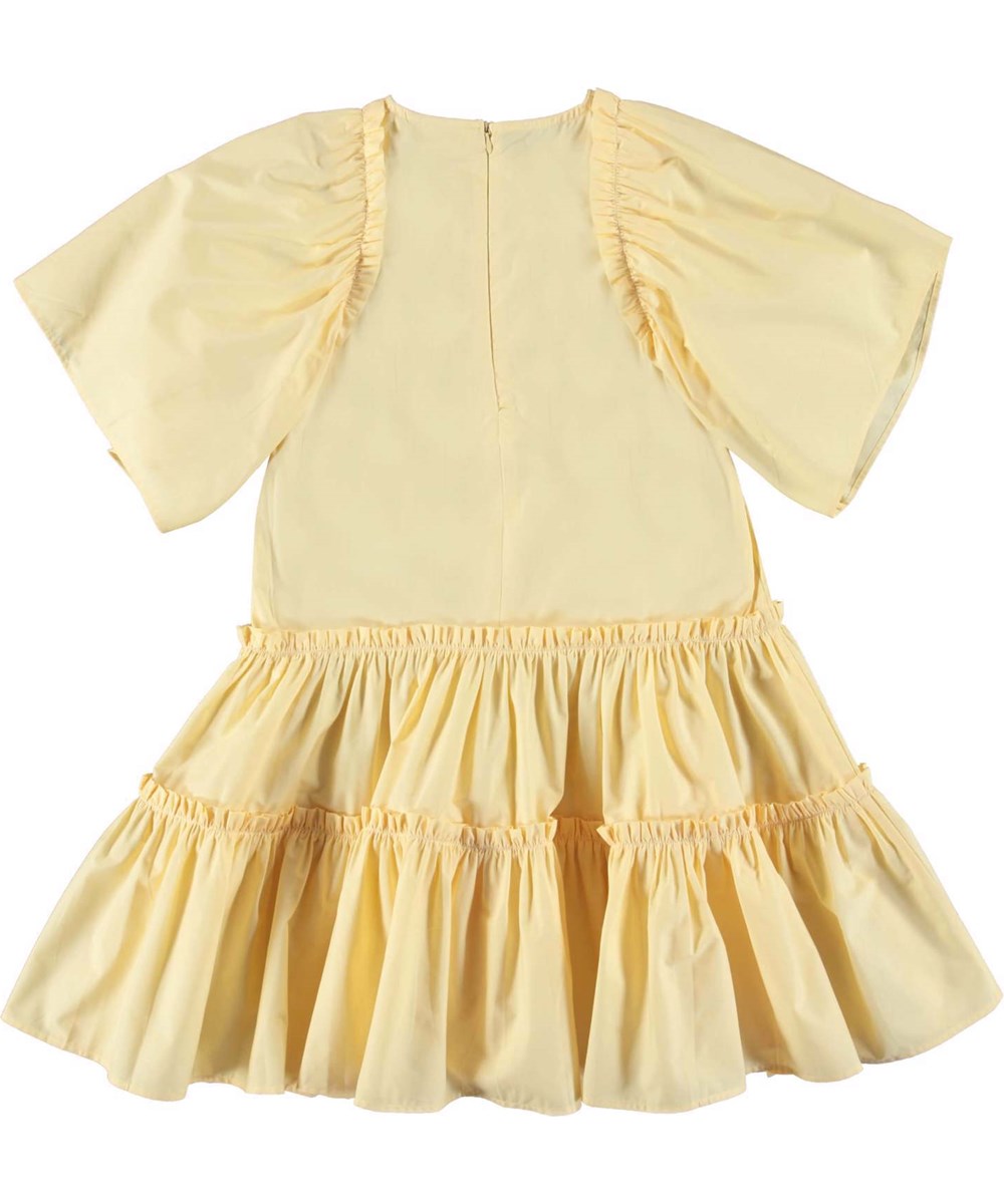 Cat - Impala - Organisches hellgelbes Kleid mit Puffärmeln