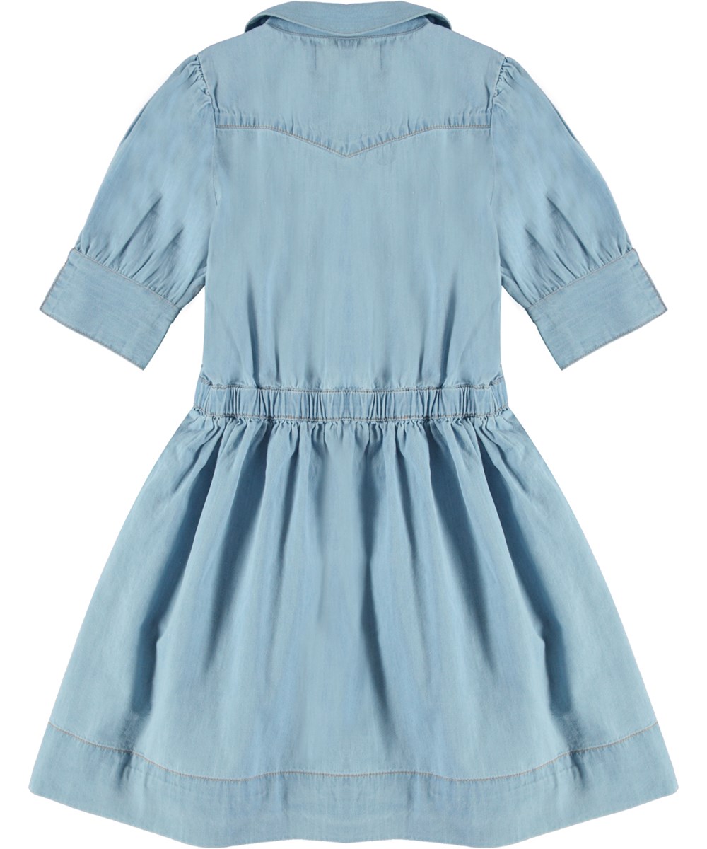 Cecilia - Summer Wash Indigo - Hemdblusenkleid aus hellem Denim