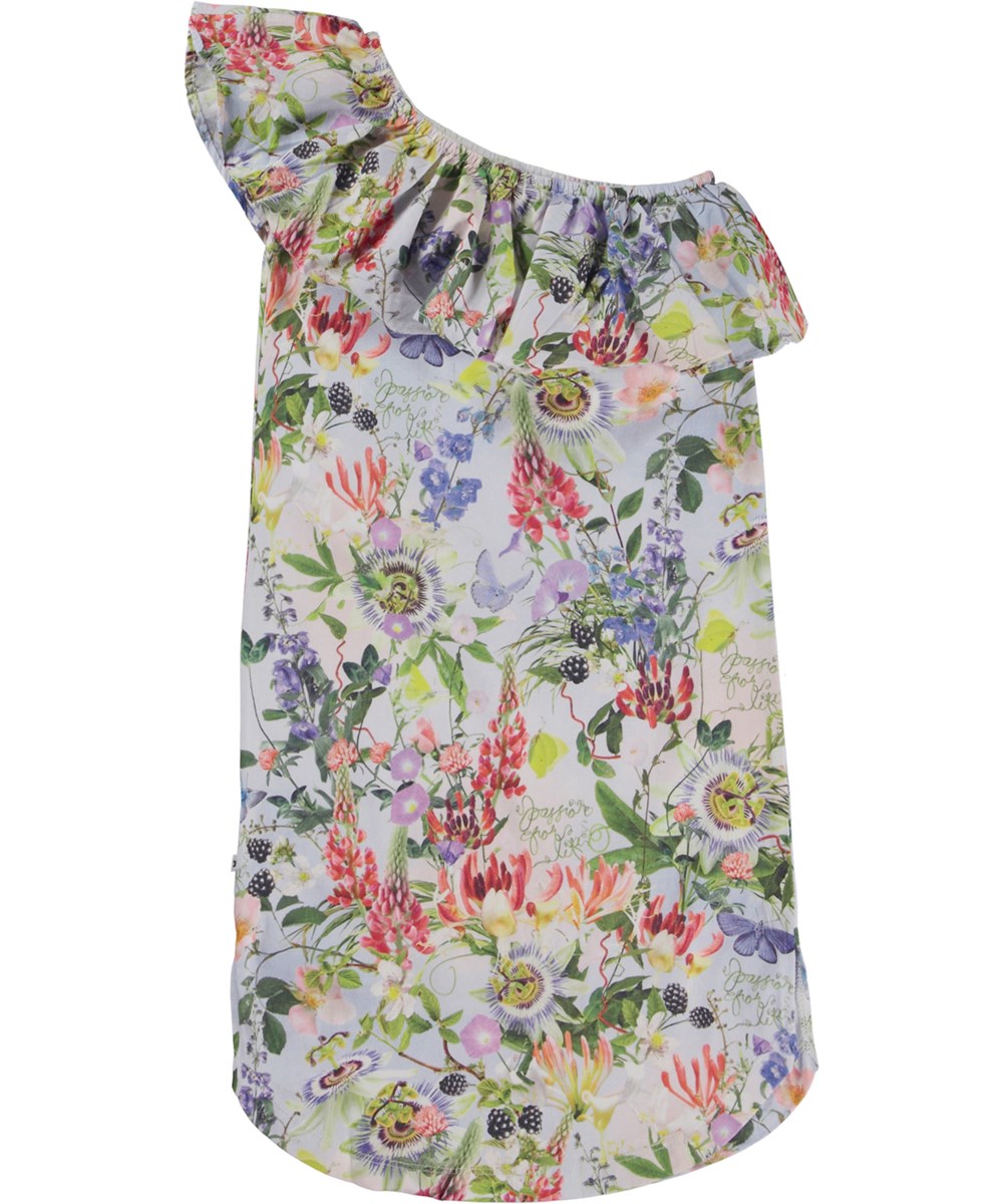 Chadee - Passion For Life - Öko-Schrägkleid mit Rüschen und Blumendruck