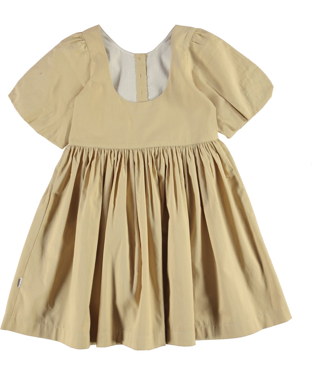 Chaka - Cardboard - Beiges, knielanges Kleid aus Baumwolle