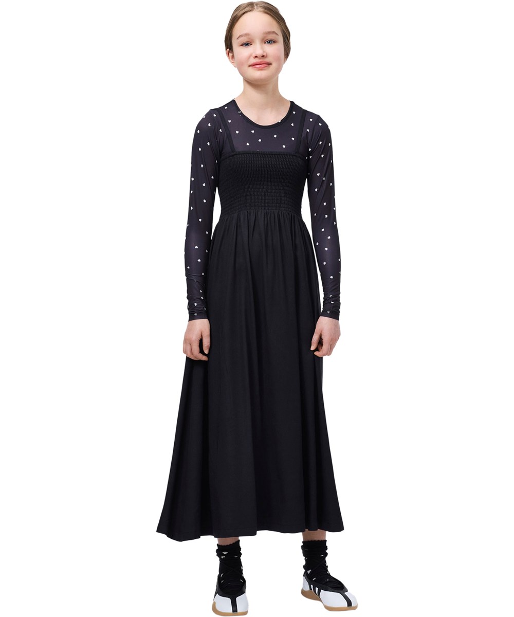 Charlize - Black - Schwarzes Kleid für Kinder mit verstellbaren Trägern