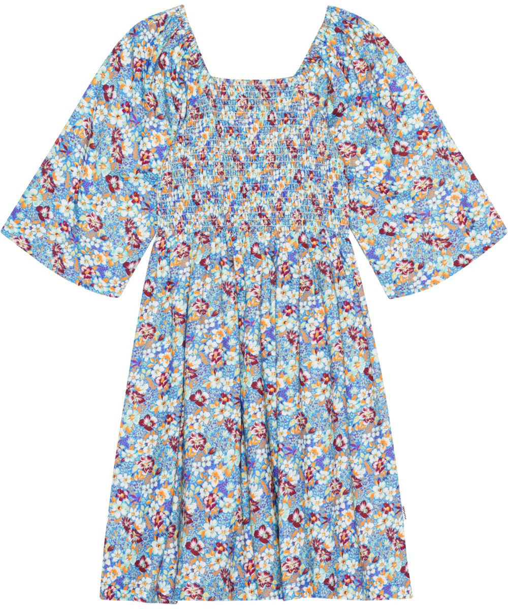 Cherisa - Spring Bloom Mini - Hellblaues Kleid mit Blumendruck