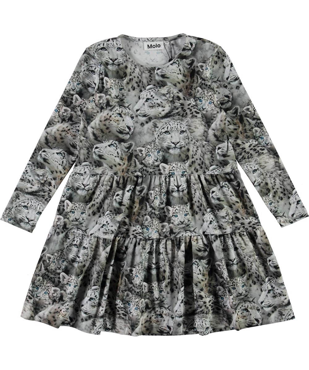 Chia - Winter Leopards - Öko-Kleid mit SchneeleopardenDruck