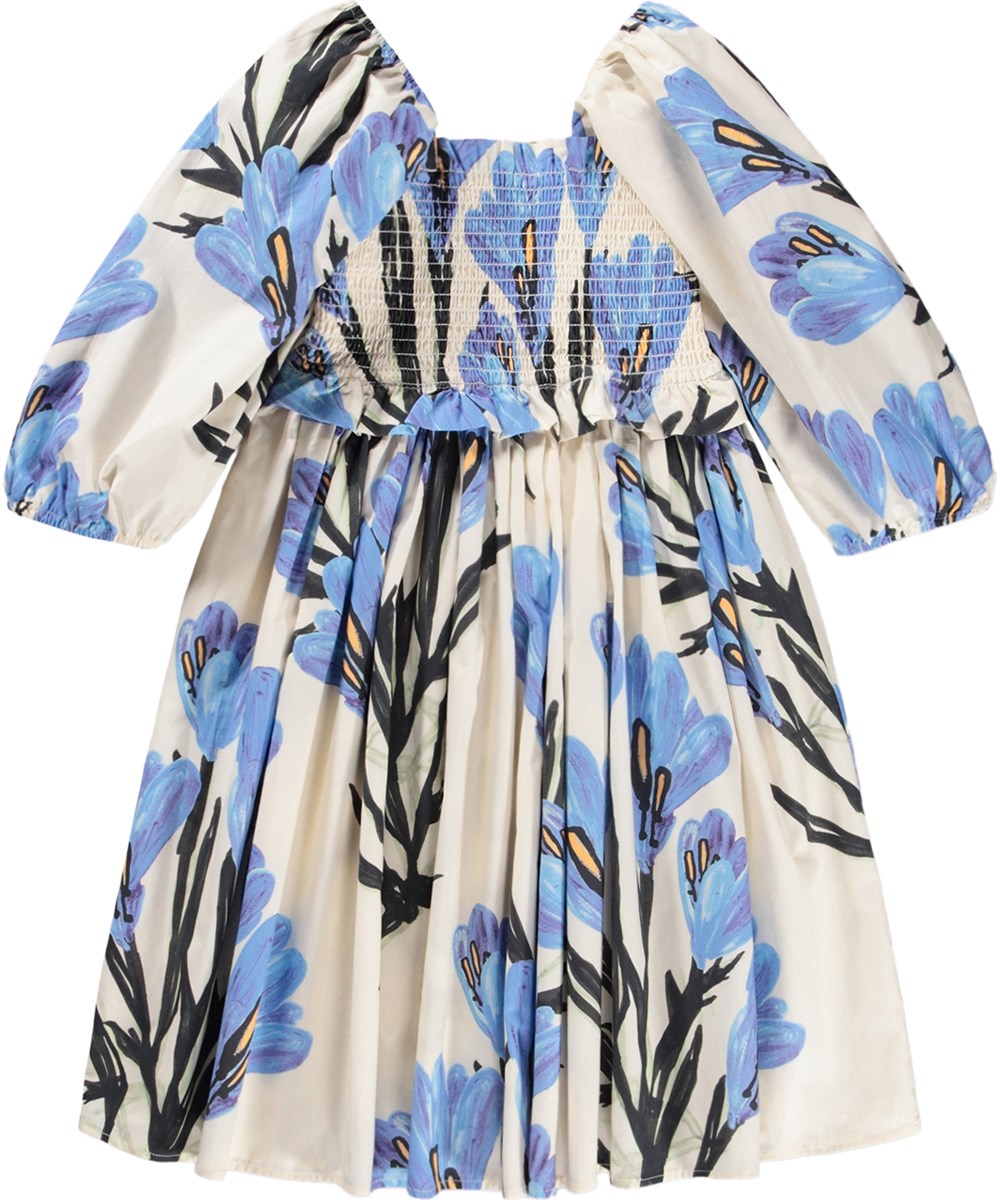 Chipie - Painted Crocus - Weißes Kinderkleid aus Bio-Baumwolle mit Blumenmuster