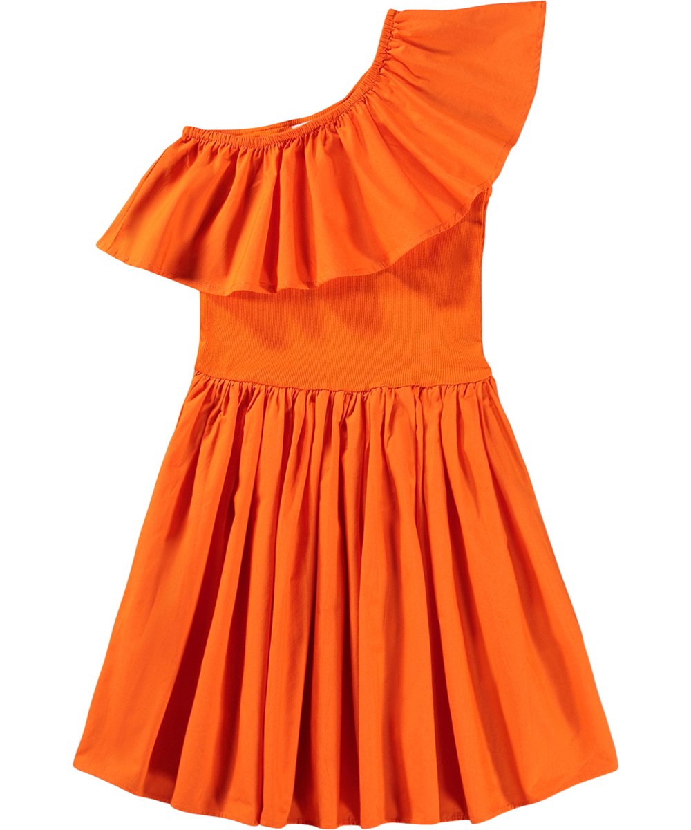 Chloey - Love - Rotes Kleid für Kinder aus Öko-Baumwolle mit Rüsche