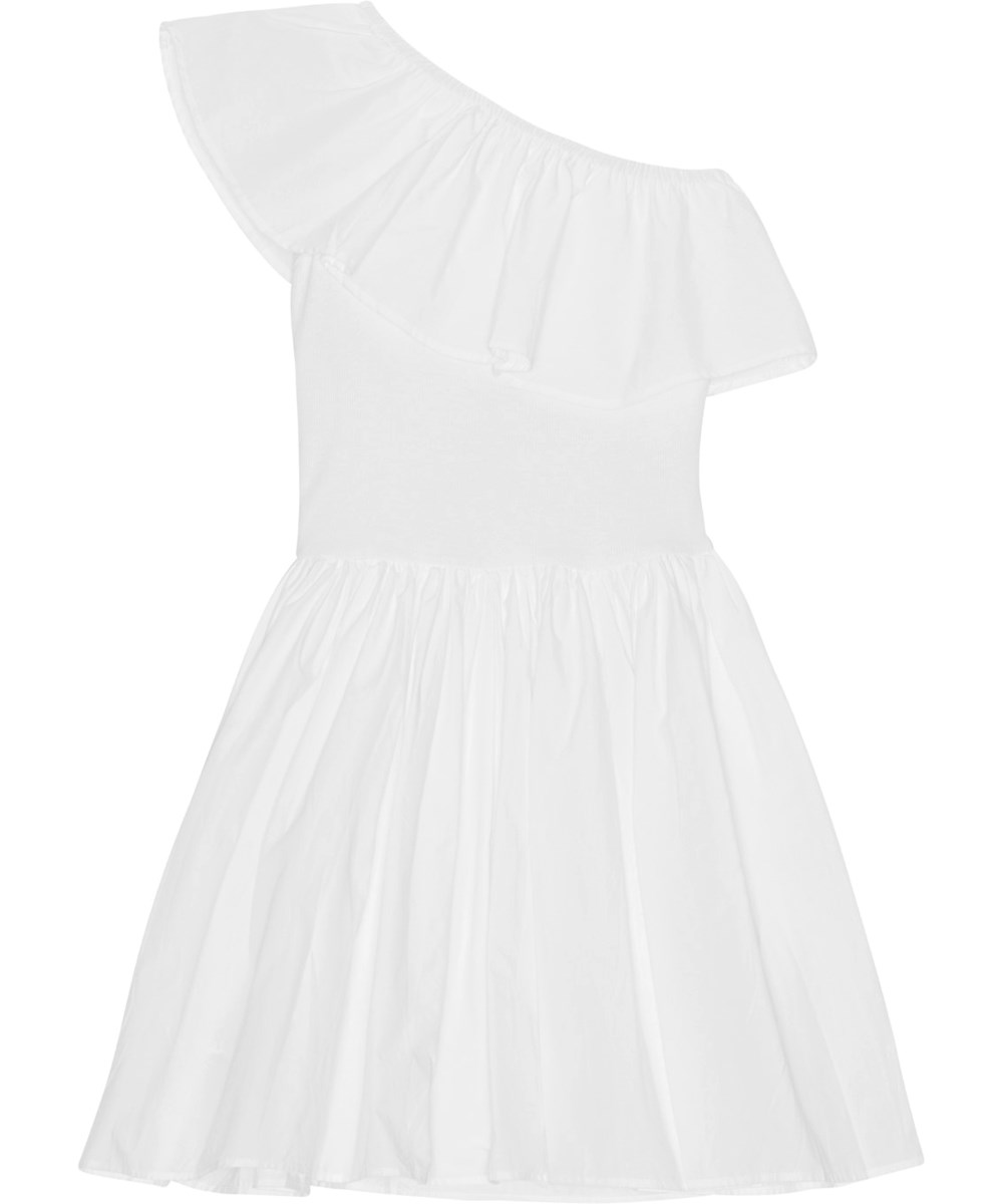 Chloey - White - Weißes One-Shoulder-Kleid aus Öko-Baumwolle