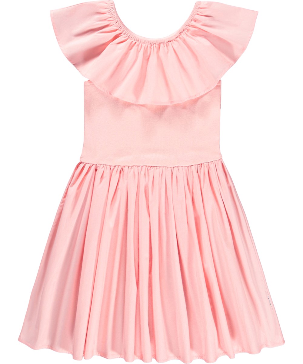 Christal - Peach Bud - Rosa Kleid für Kinder aus Öko-Baumwolle mit Rüsche