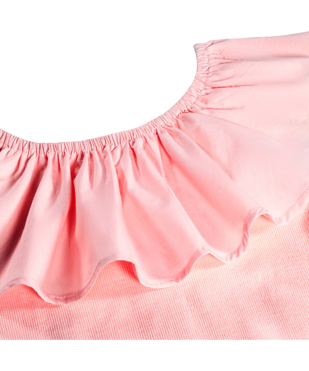 Christal - Peach Bud - Rosa Kleid für Kinder aus Öko-Baumwolle mit Rüsche