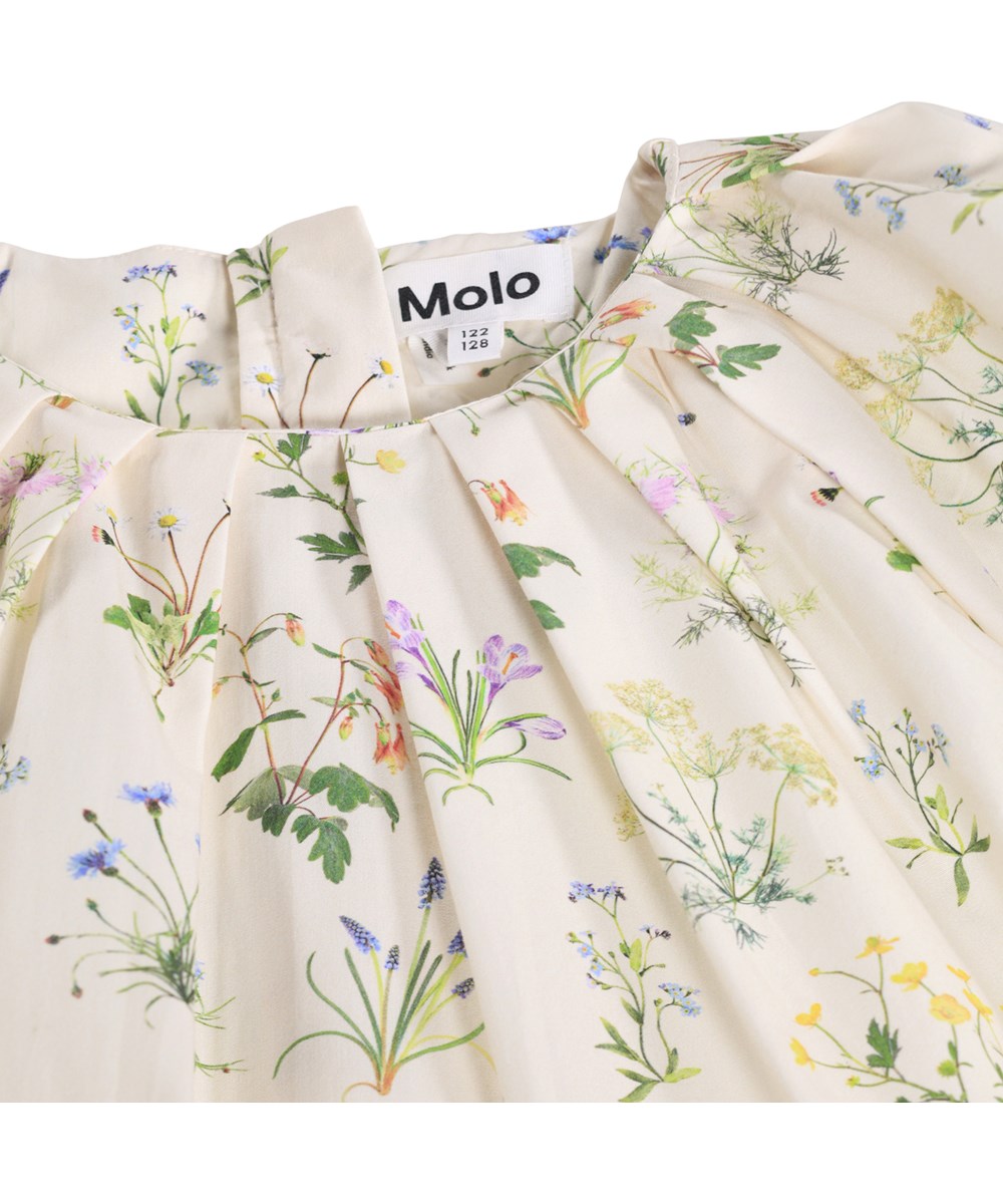 Christen - Primavera - Off-weißes-Kleid für Kinder aus Öko-Baumwolle mit Blumenmuster