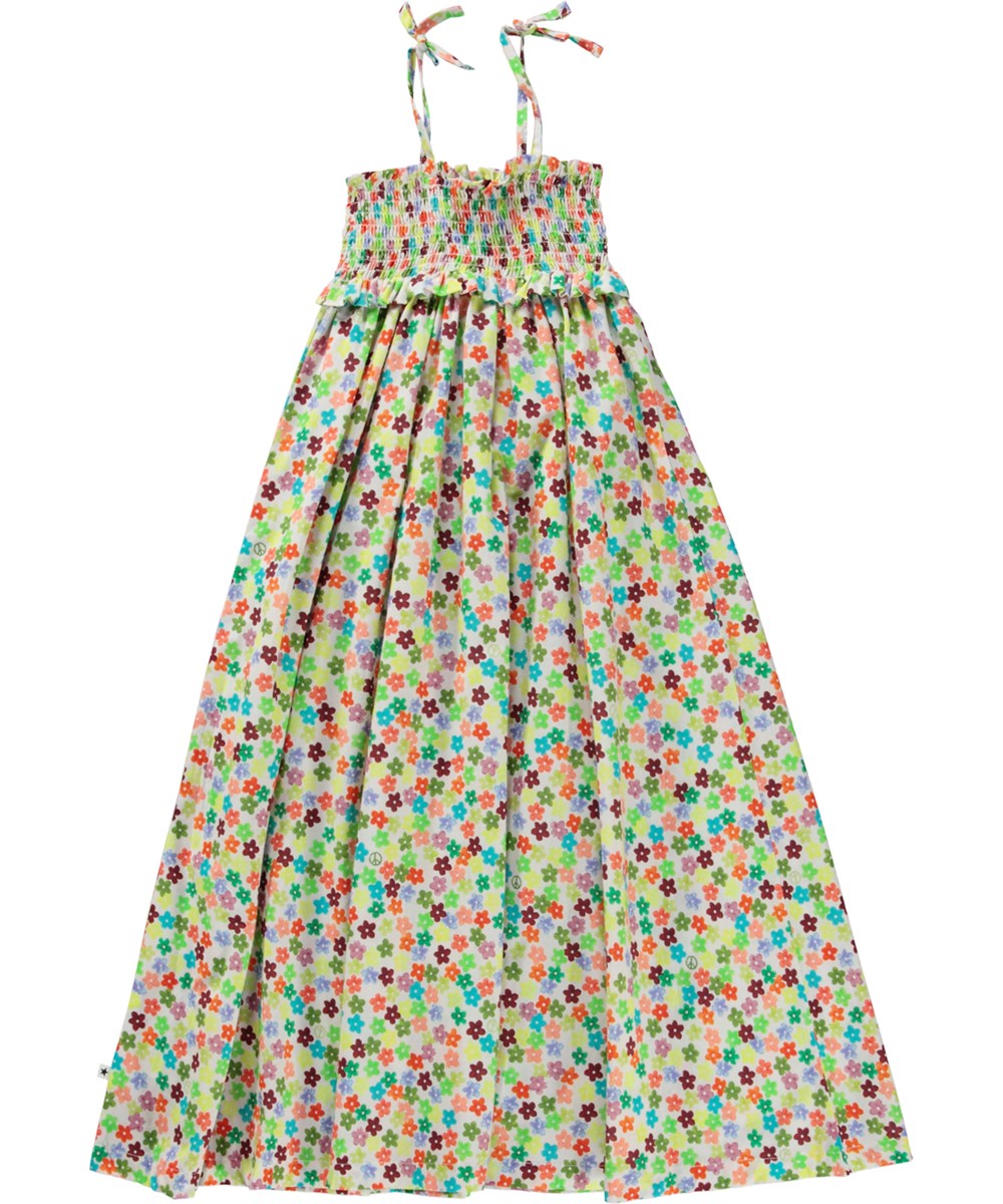 Chrystal - Flower Petit - Langes Sommerkleid aus Öko-Baumwolle mit Blumendruck