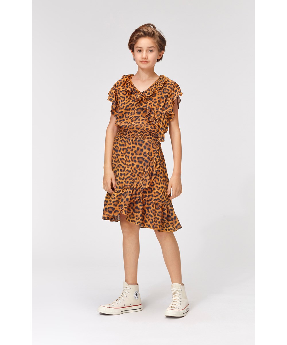 Cilicia - Summer Jaguar - Wickelkleid mit Leopardenmuster und Rüschenkante