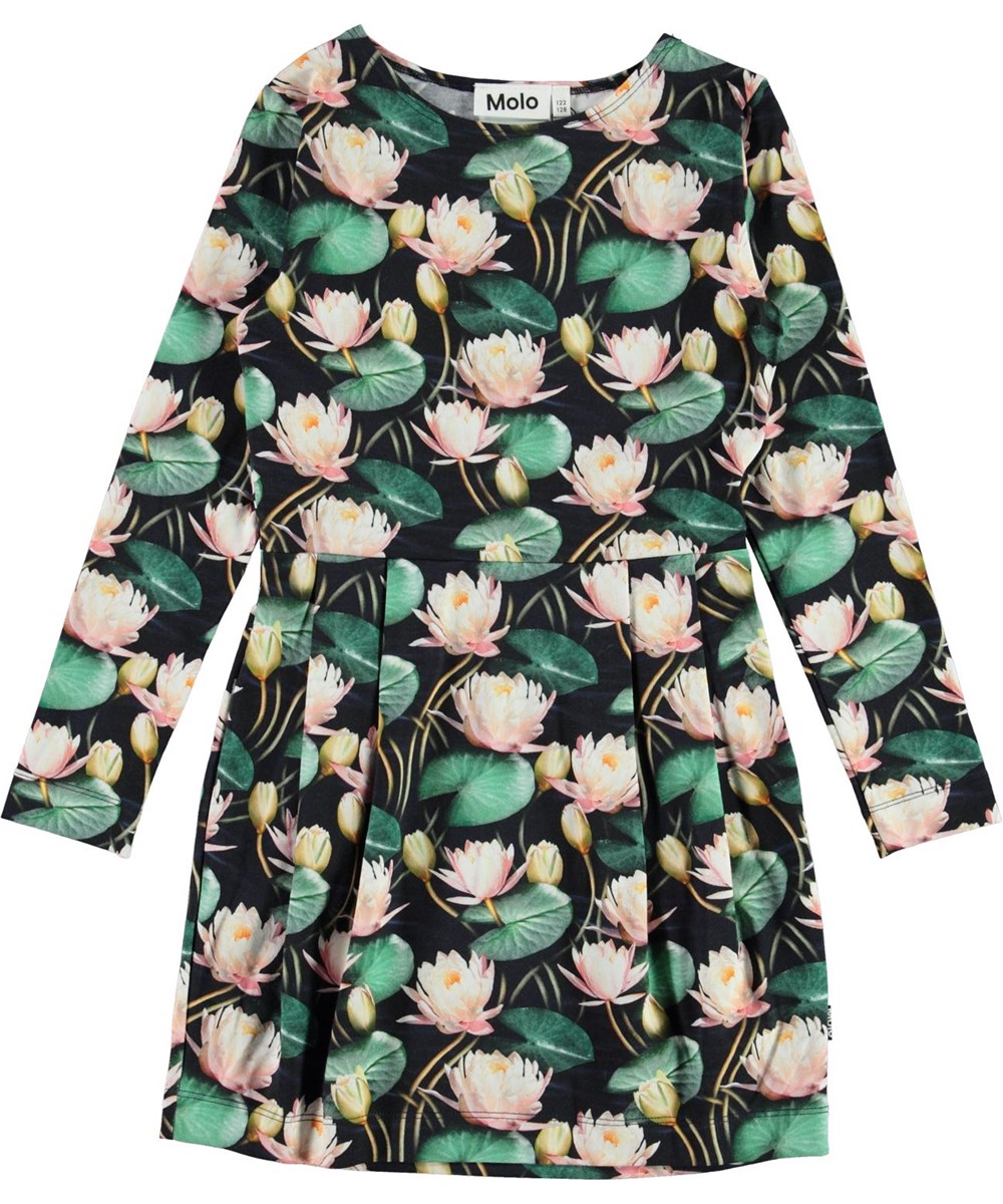 Cindarell - Water Lilies - Öko-Kleid mit Aquarelldruck