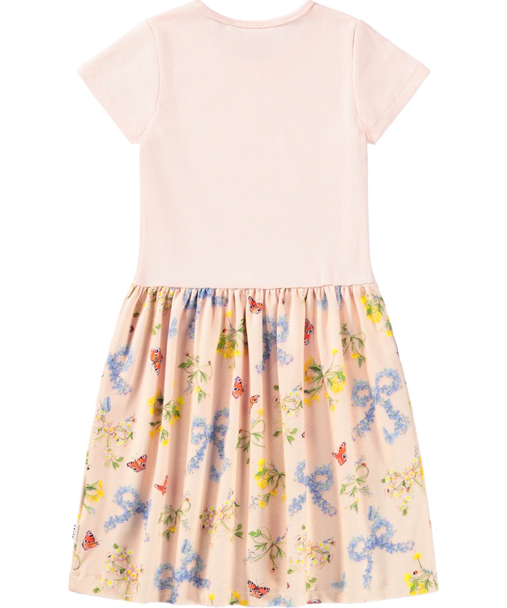 Cissa - Flowerbows - Rosa Kleid für Kinder aus Bio-Baumwolle mit Blumenmuster