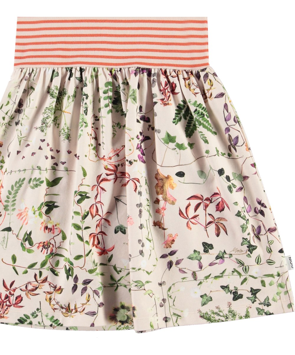 Cissa - Herbarium - rosa und rot gestreiftes Kleid mit Blumendruck