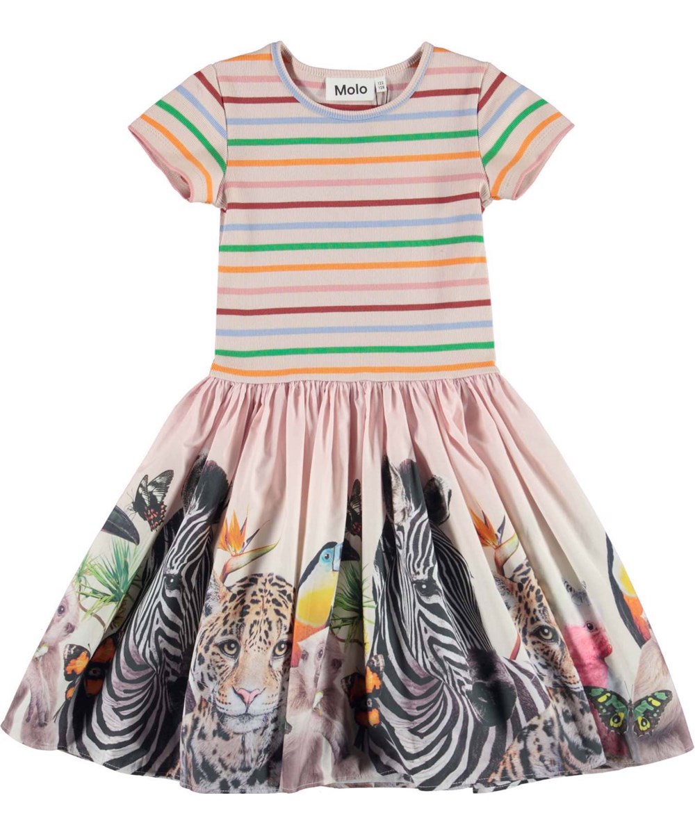 Cissa - Jungle Friends - Öko-Streifenkleid mit Tieredruck