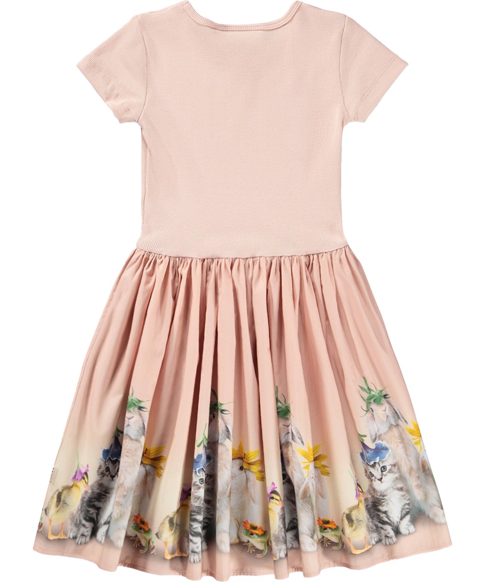 Cissa - Photobooth - Rosa Kleid für Kinder aus Öko-Baumwolle mit Tiermuster