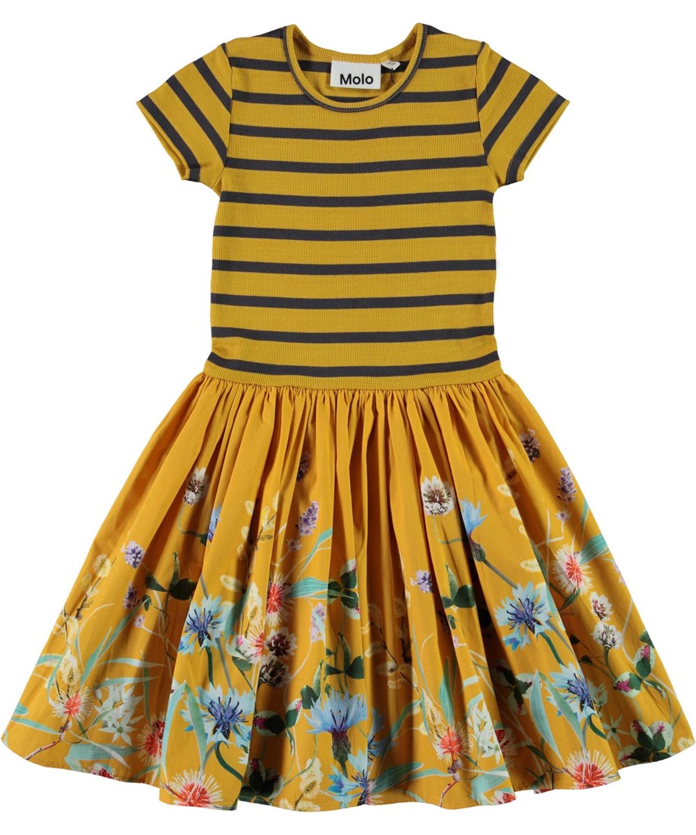 Cissa - Wildflower Love - Öko gelbes Kleid mit Blumendruck