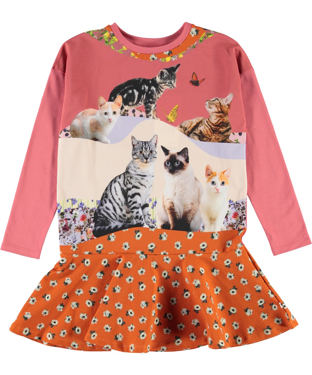 Claire - Family Of Cats - Ökologisches Kleid mit Katzen