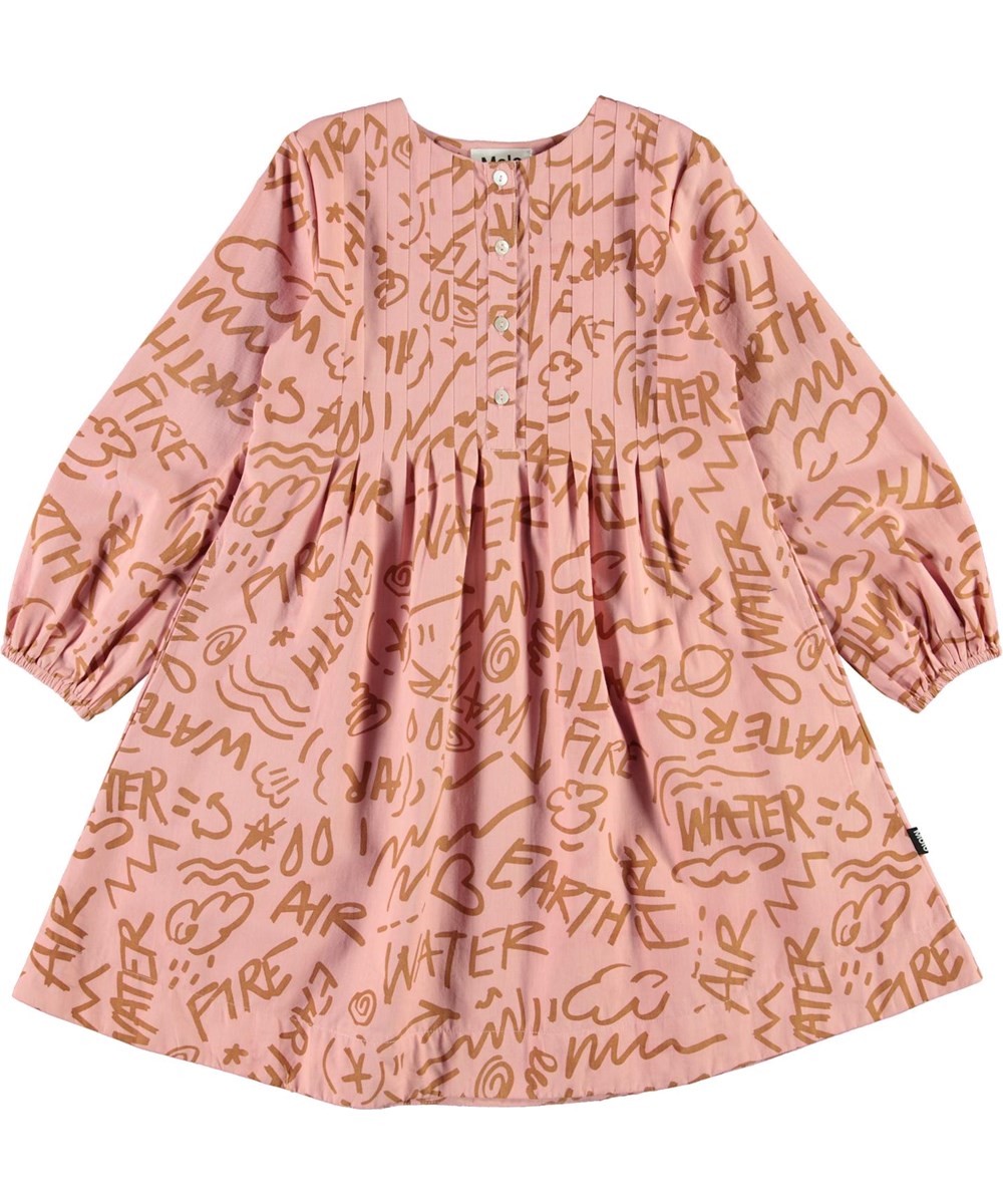 Claribel - Rose Elements - Rosa Hemdkleid mit braunen Symbolen