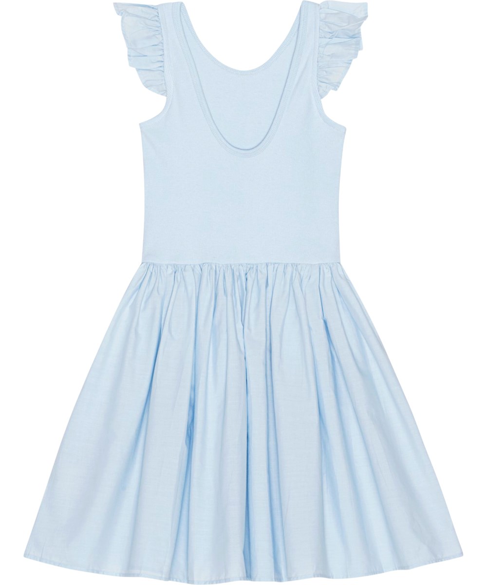 Cloudia - Skyride - Blaues knielanges Kleid aus Öko-Baumwolle