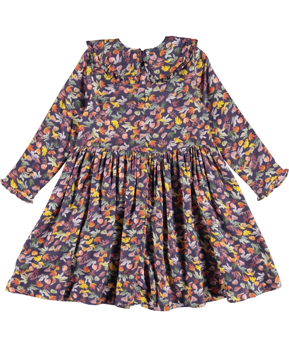 Coco - Mini Leaves - Lila Kleid mit Blattdruck