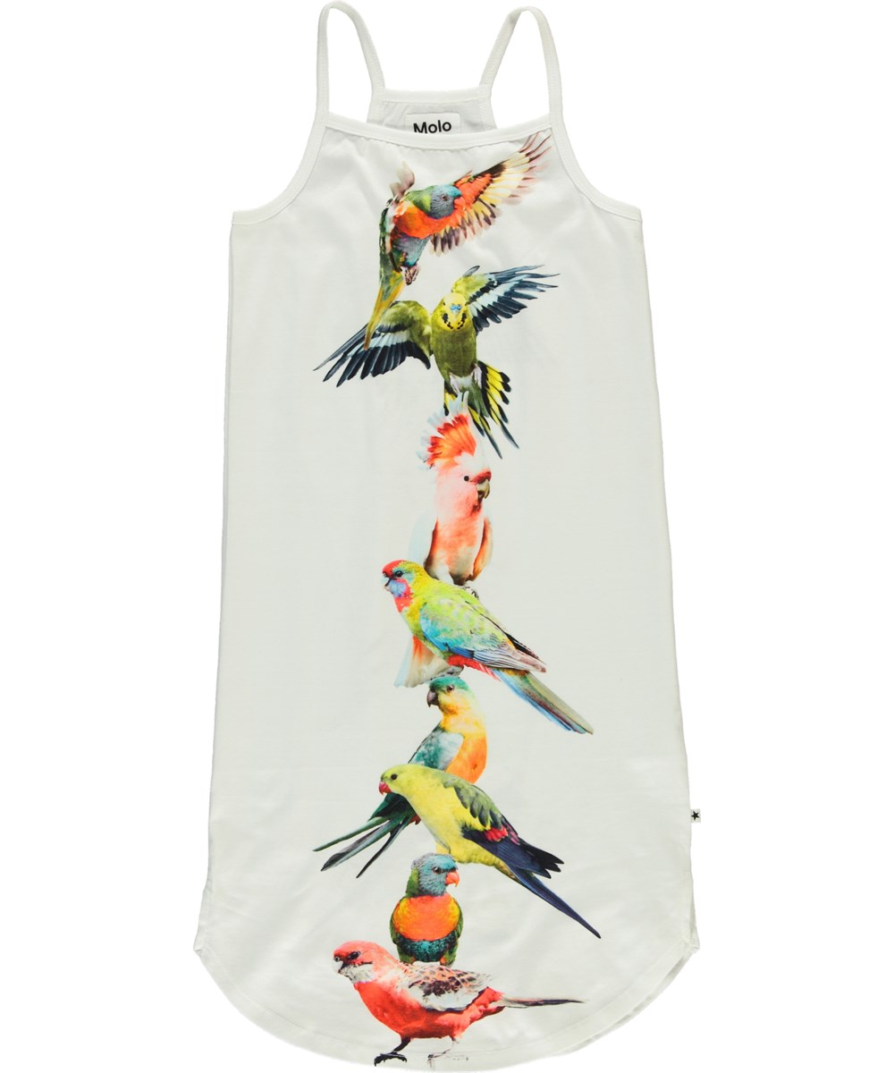 Cortney - Funny Cockatoos - Trägerkleid mit Print von Papageien
