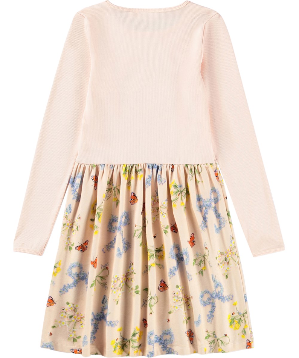 Credence - Flowerbows - Rosa Kleid für Kinder aus Bio-Baumwolle mit Blumenmuster