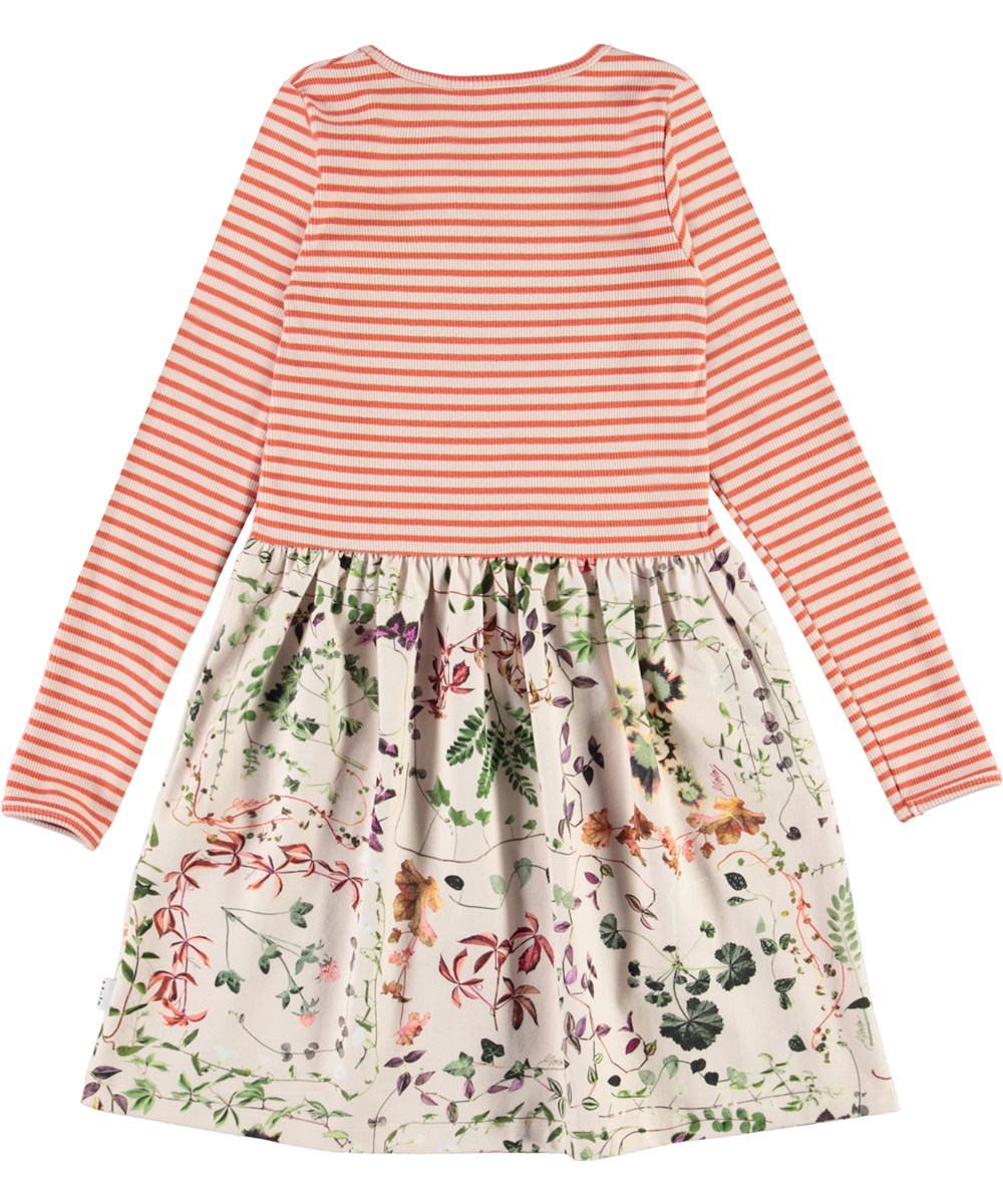 Credence - Herbarium - Kleid mit rosa und rot gestreiftem Oberteil und Blumendruck