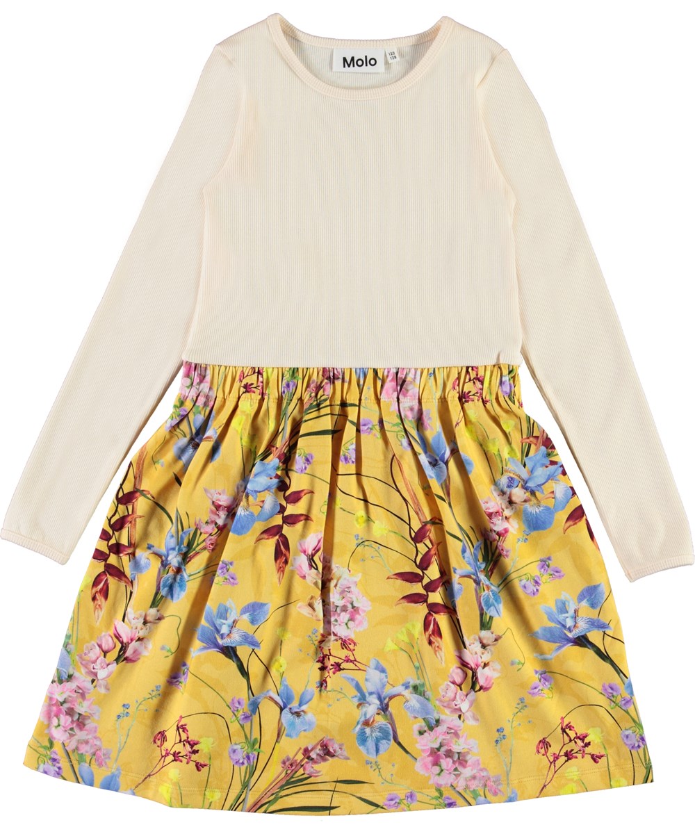 Credence - The Art Of Flowers - Öko-Kleid mit Ripp und Blumen-Druck