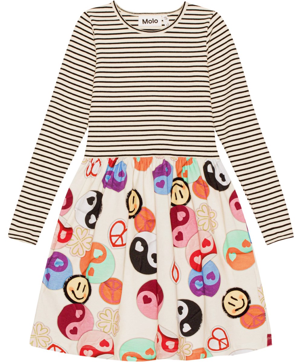 Credence - Yin Yang - Langärmliges Kleid mit abgerundetem Rock aus Öko-Baumwolle