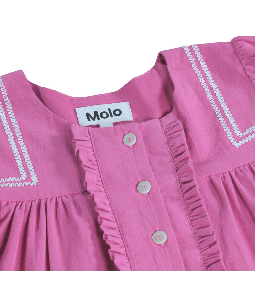 Crelo - Charisma - Lila Kleid für Kinder aus Bio-Baumwolle mit Stickerei