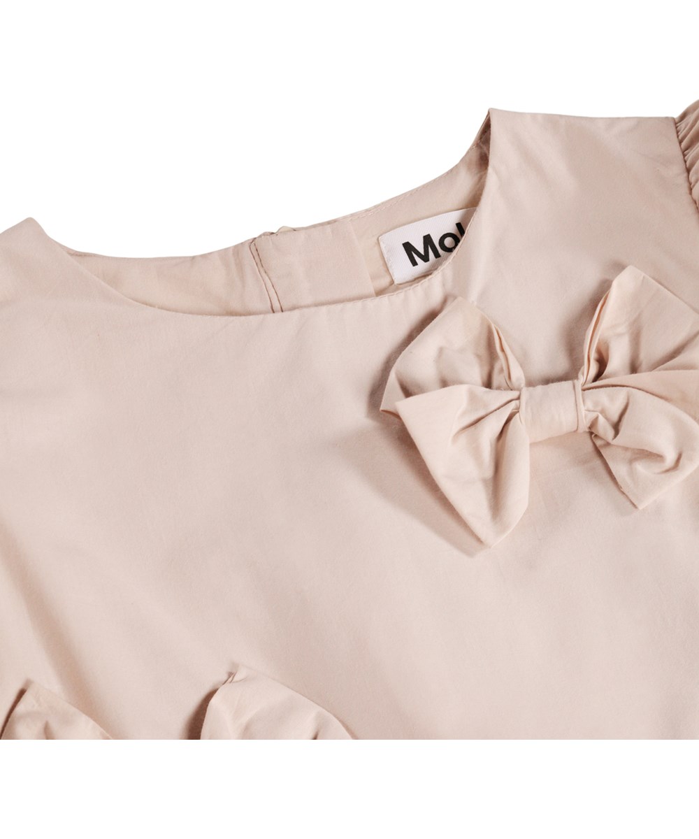 Cyan - Soft Powder - Nacktkleid für Kinder aus Bio-Baumwolle mit Schleifen