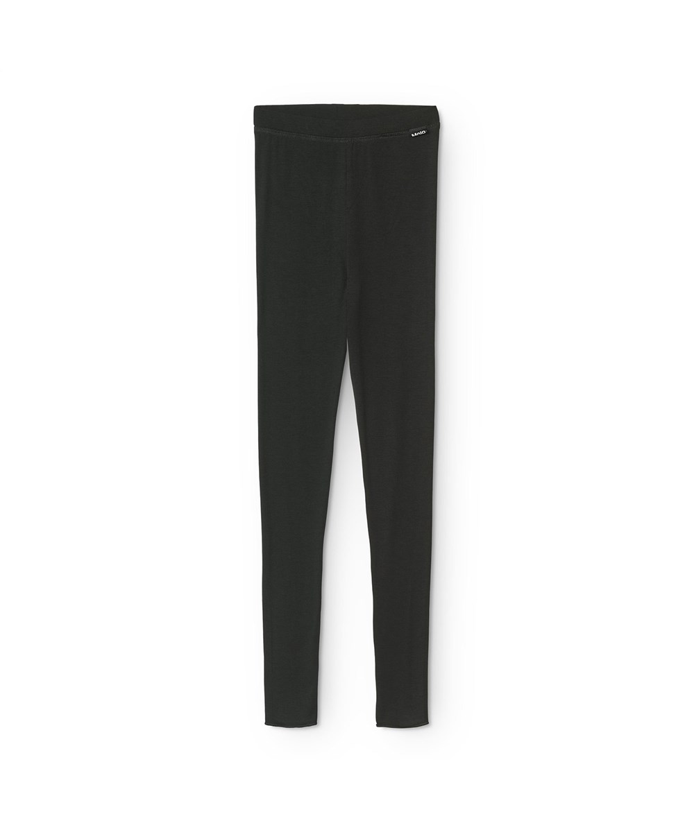 Nadine - Black - Schwarze Leggings aus elastischem und weichem Viskosestoff mit enganliegender Passform.