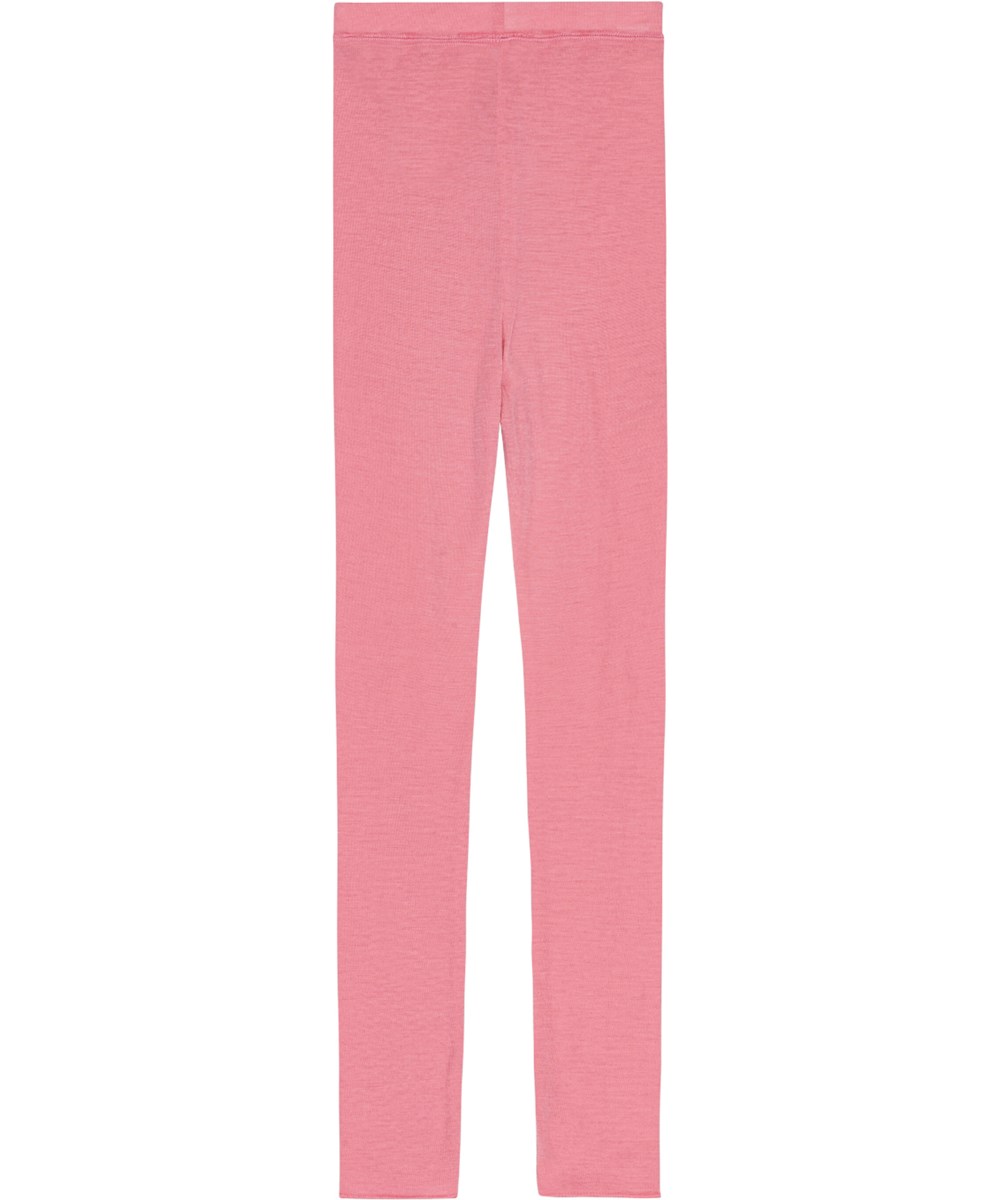Nadine Wool - Flamingo Plume - Rosa Merinowollleggings mit enganliegender Passform und elastischem Bund.