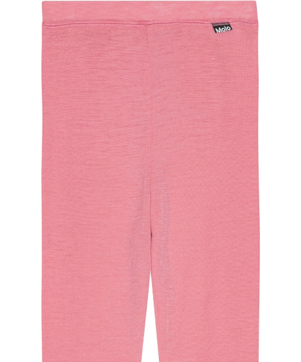 Nadine Wool - Flamingo Plume - Rosa Merinowollleggings mit enganliegender Passform und elastischem Bund.