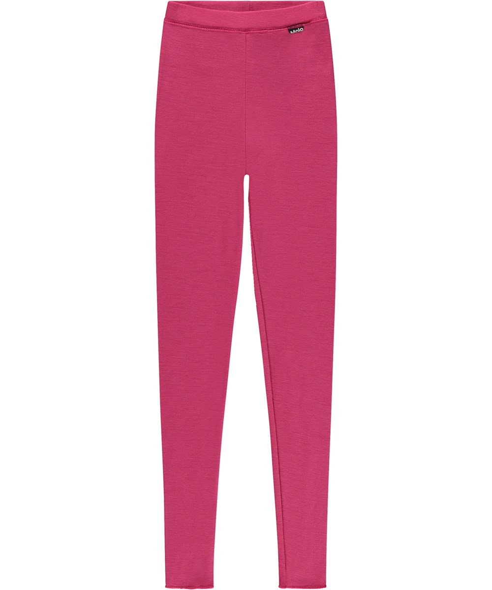 Nadine Wool - Pink Magic - Pinkfarbene Leggings aus Merinowolle