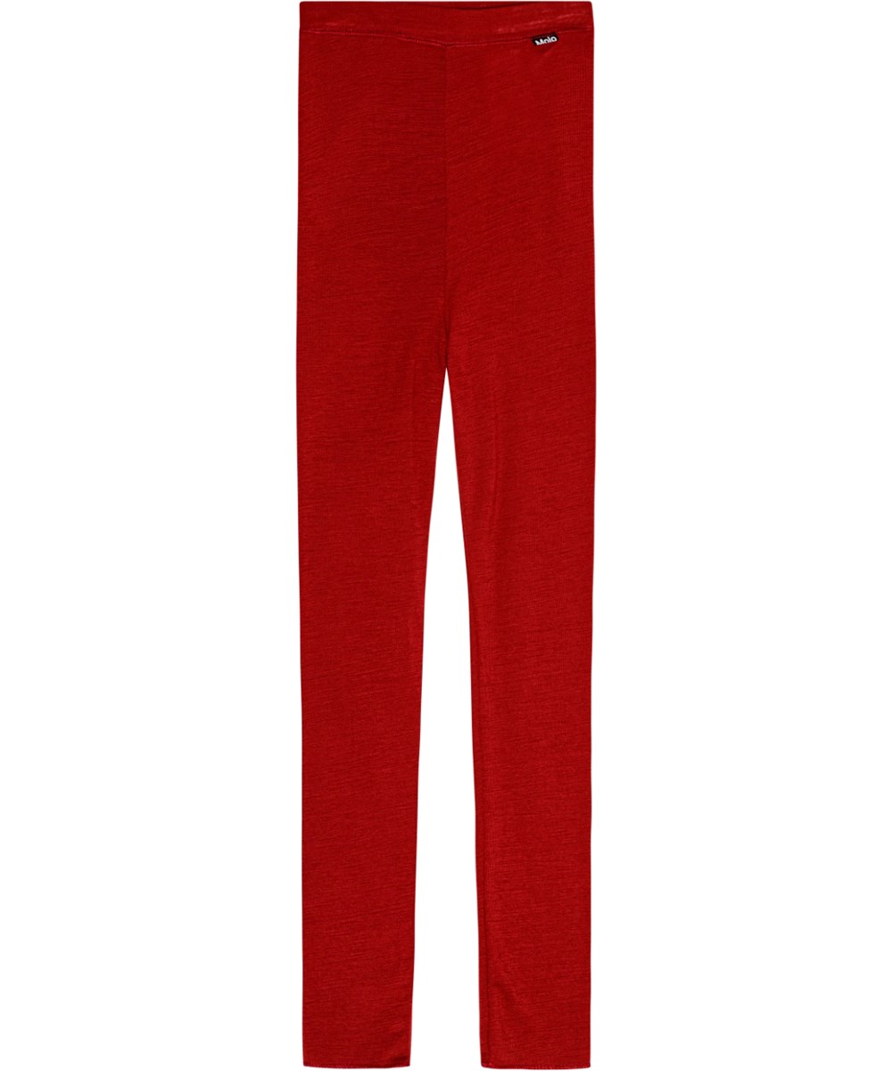 Nadine Wool - Velvety - Bordeauxfarbene Merinowollleggings mit enganliegender Passform und elastischem Bund.