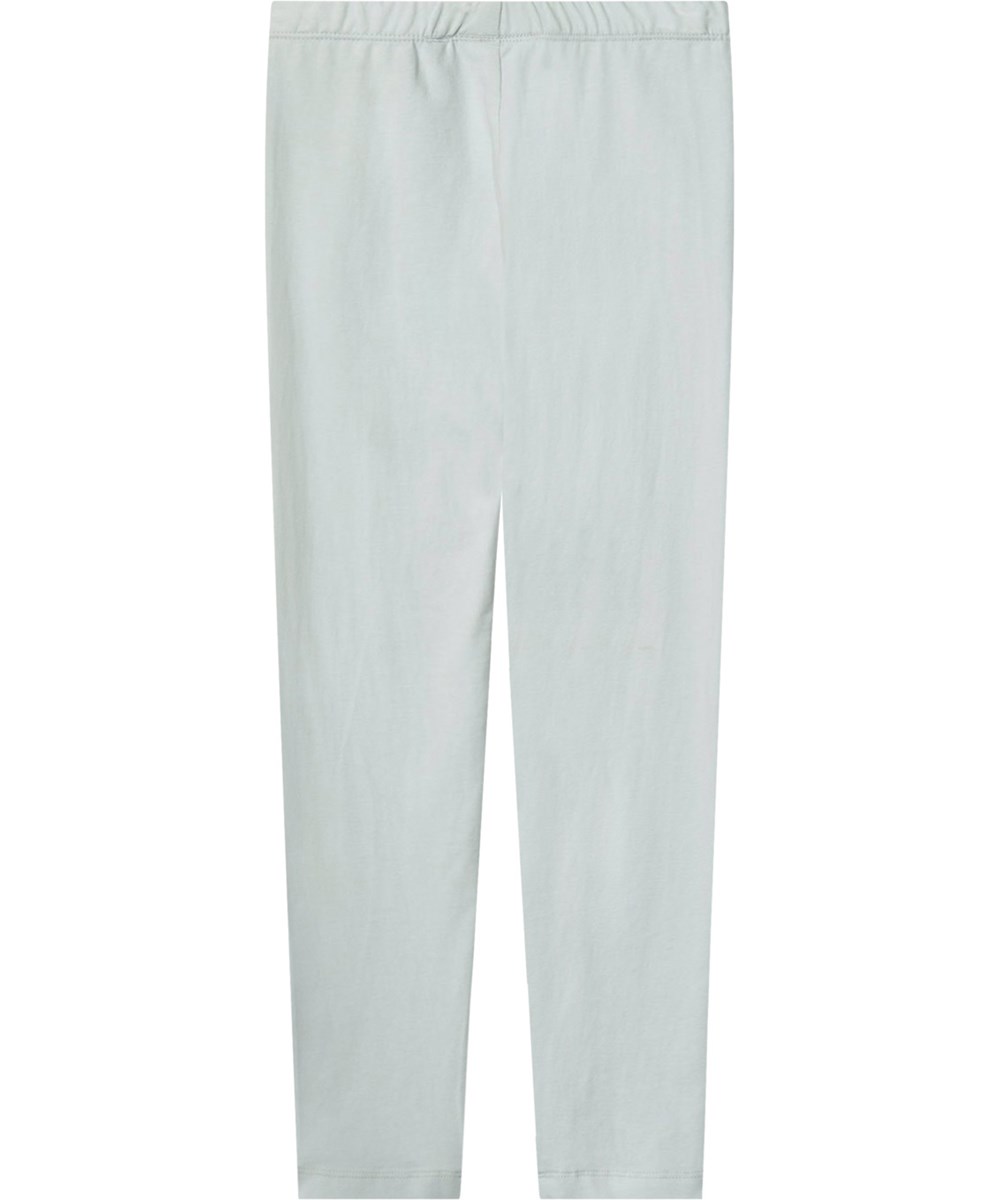 Nica - Skywriting - Eng anliegende hellblaue Leggings aus dehnbarem Öko-Baumwolle mit einem elastischen Bund.