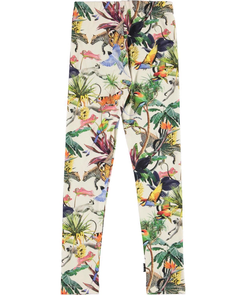 Niki - Imaginary Jungle - Öko-Leggings mit Tieredruck