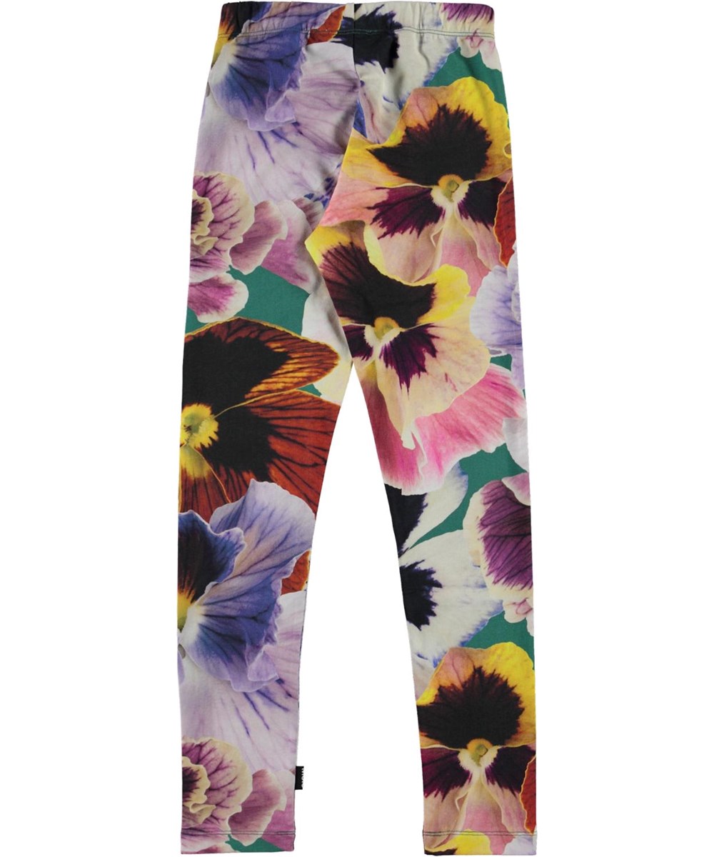 Niki - Velvet Floral - Öko-Leggings mit Druck von großen Blumen