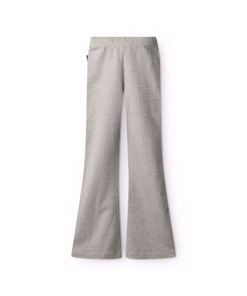 Nivina - Grey Melange - Graue Leggings mit Schlag
